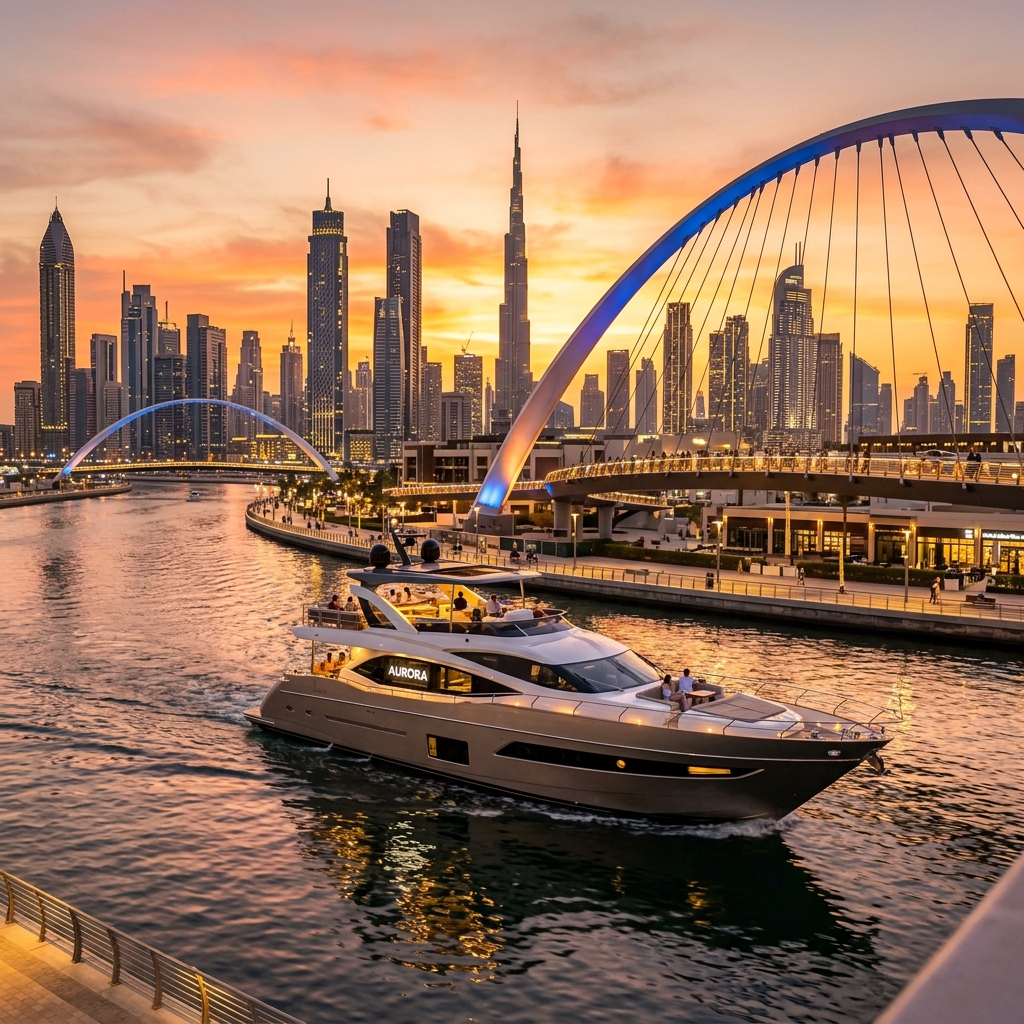 Water Canal Luxury Yacht