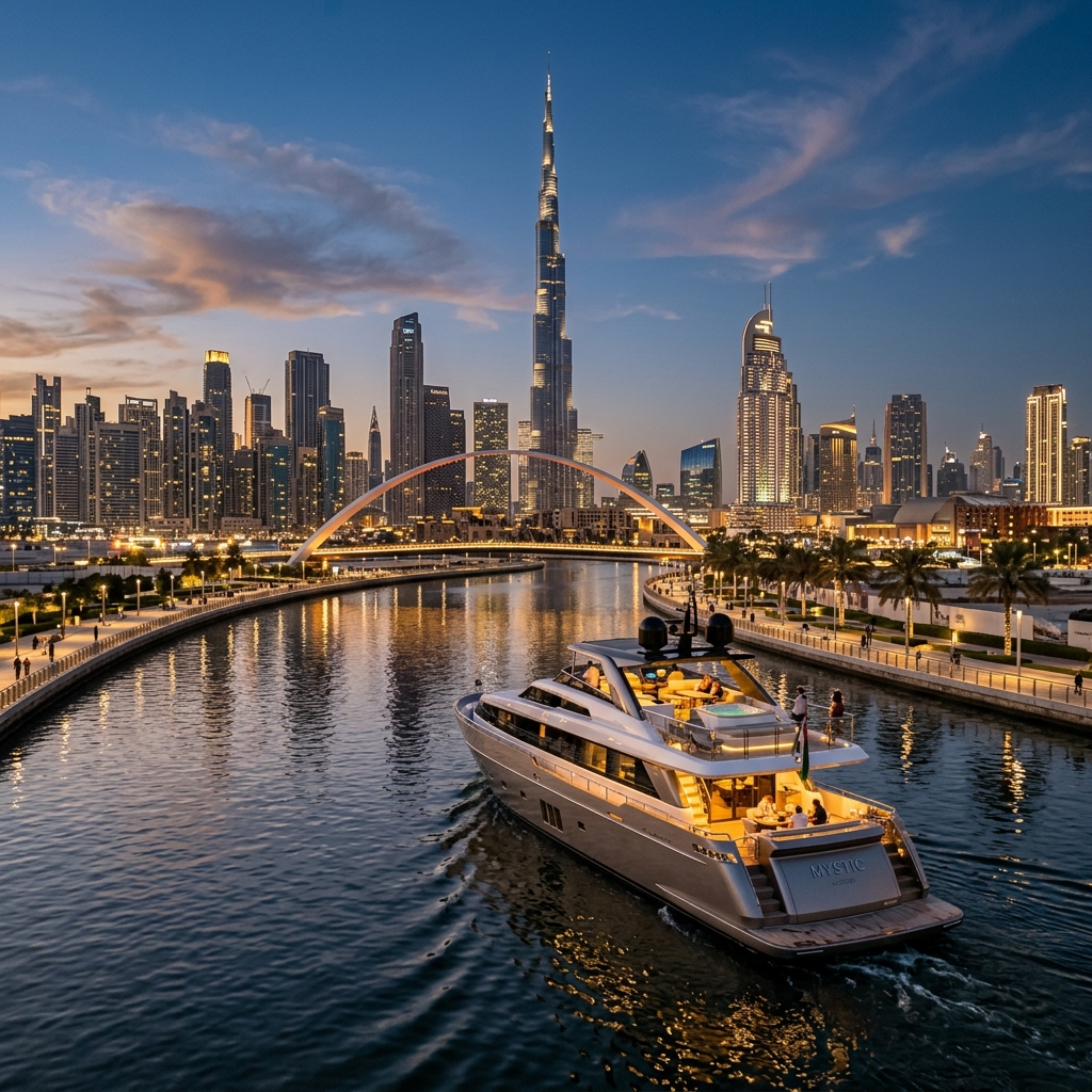 Water Canal Luxury Yacht